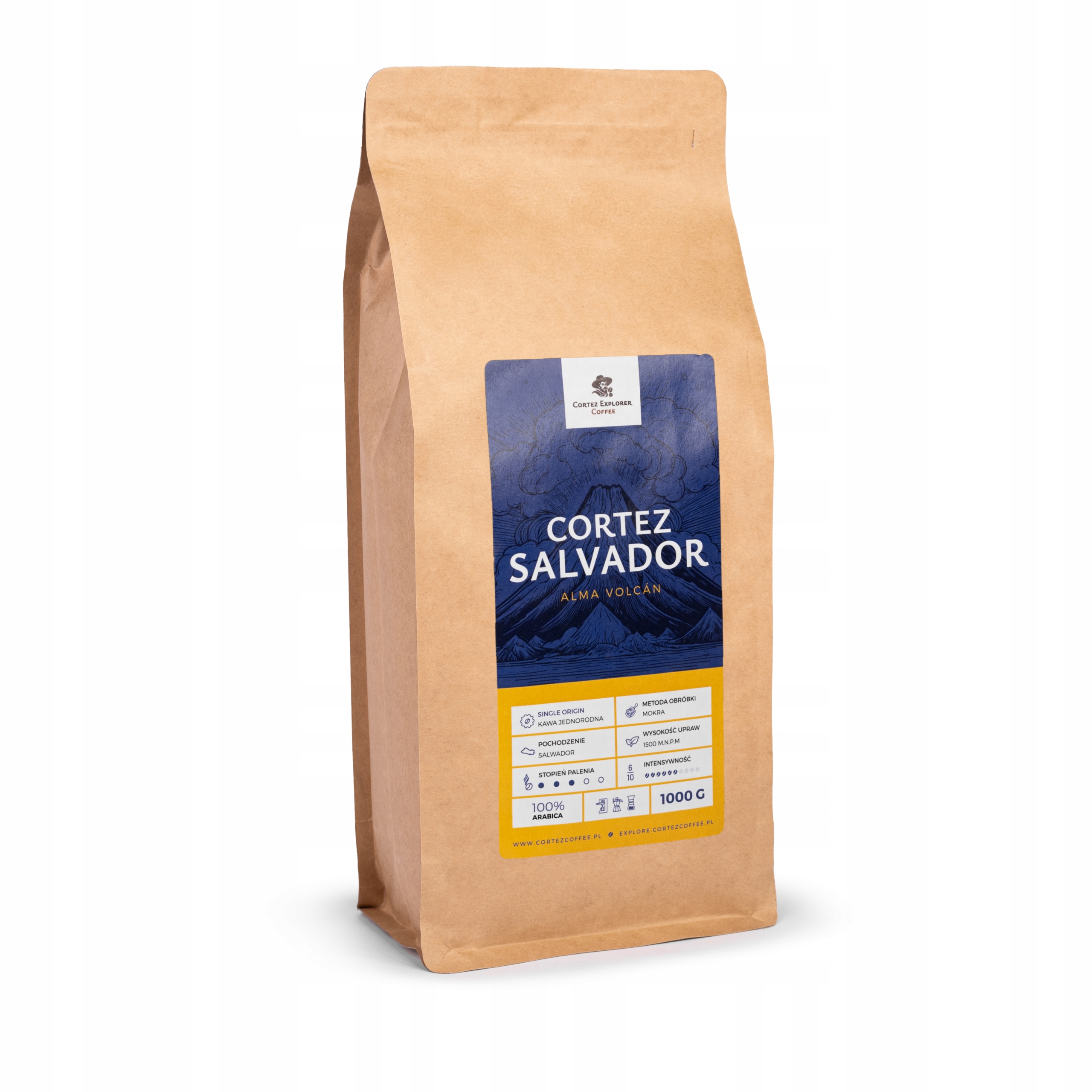 Káva zrnková Cortez Salvador Alma Volcán Speciality 100 % Arabica 1 Kg