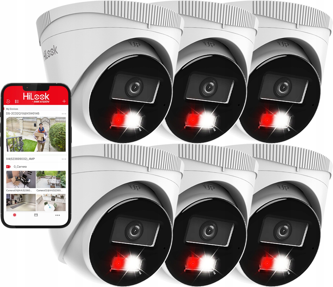 Ip kamera PoE 8MPx IPC-T280HA-LU Hilook By Hikvision 4K Sada 6 kamier