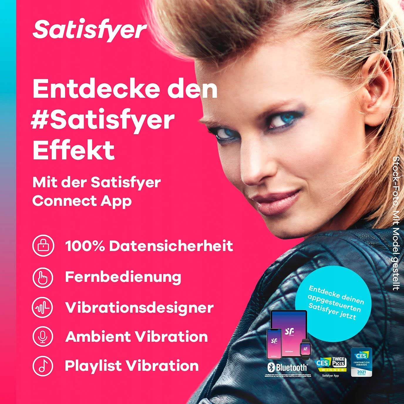 SATISFYER Wibrator Analny Bluetooth z Grzaniem, Aplikacja, Silikon, 20 cm — miniatura 4