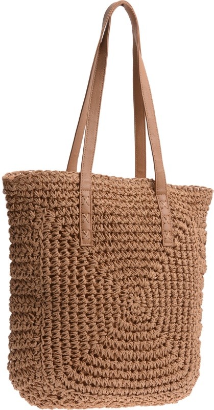 LETNIA TOREBKA PLECIONA SHOPPER TORBA NA PLAŻĘ khaki