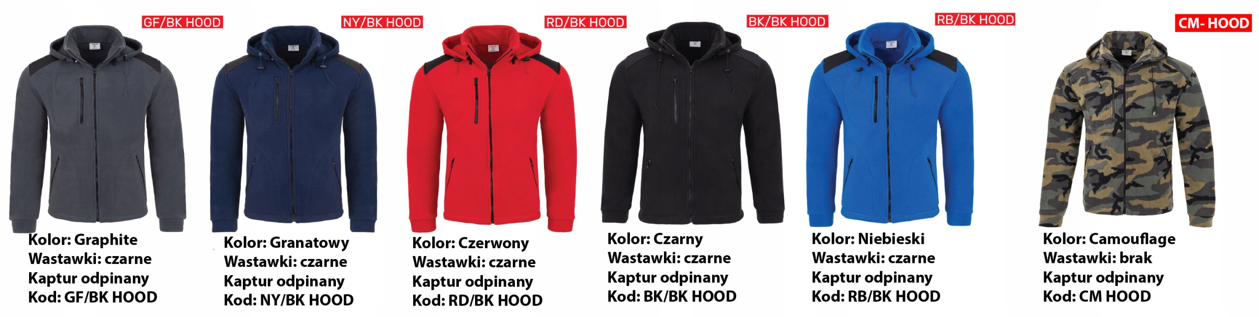 Polar męski z kapturem z HAFTEM własnego logo przód i plecy 340 HOOD Kod producenta mamystyl340HOOD