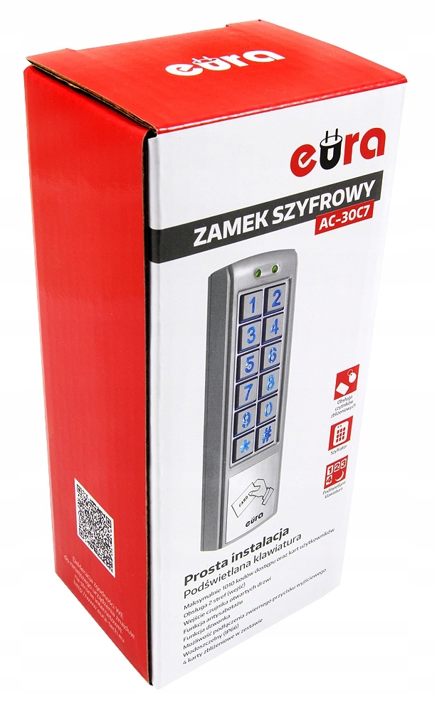

Zamek Szyfrowy Eura AC-30C7 Domofon Szyfrator Rfid