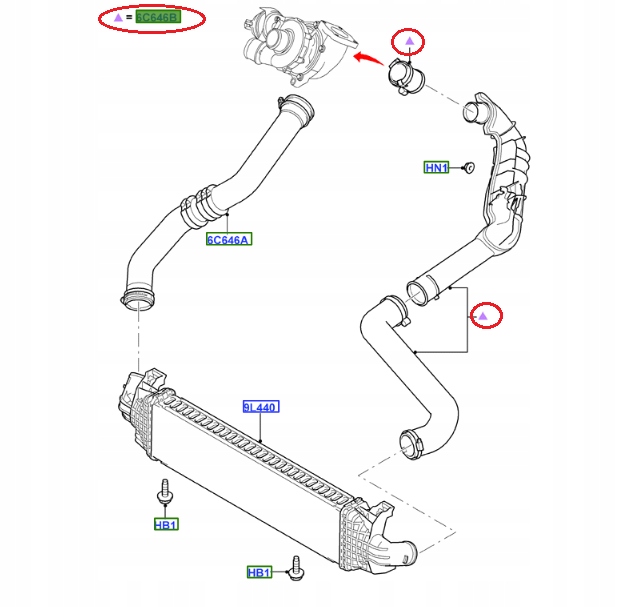 Trubka Intercoolera 2.0 Tdci Mondeo 07- S-max 06- 1490848 6G91-6K683-AG