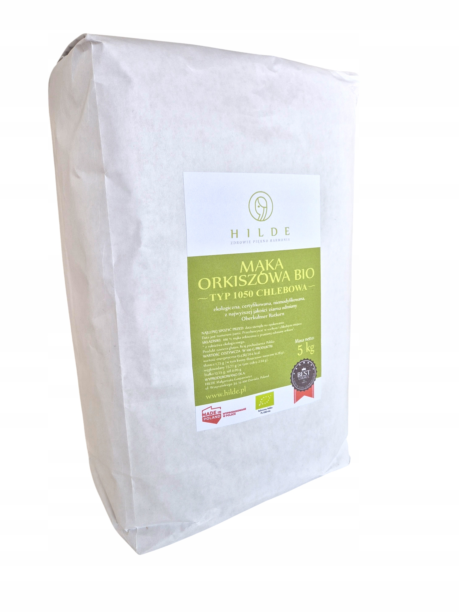 Mąka Orkiszowa Bio Hilde 5 Kg Typ 1050 Oberkulmer Rotkorn Upominek
