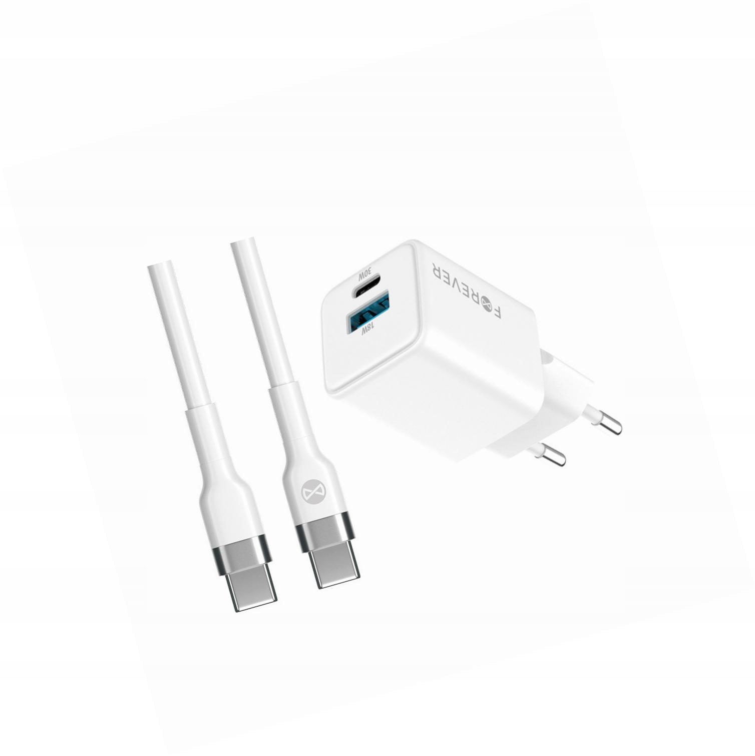 Szybka ładowarka GaN 30W Usb i Usb-c z kablem do Samsung Galaxy S25 Edge