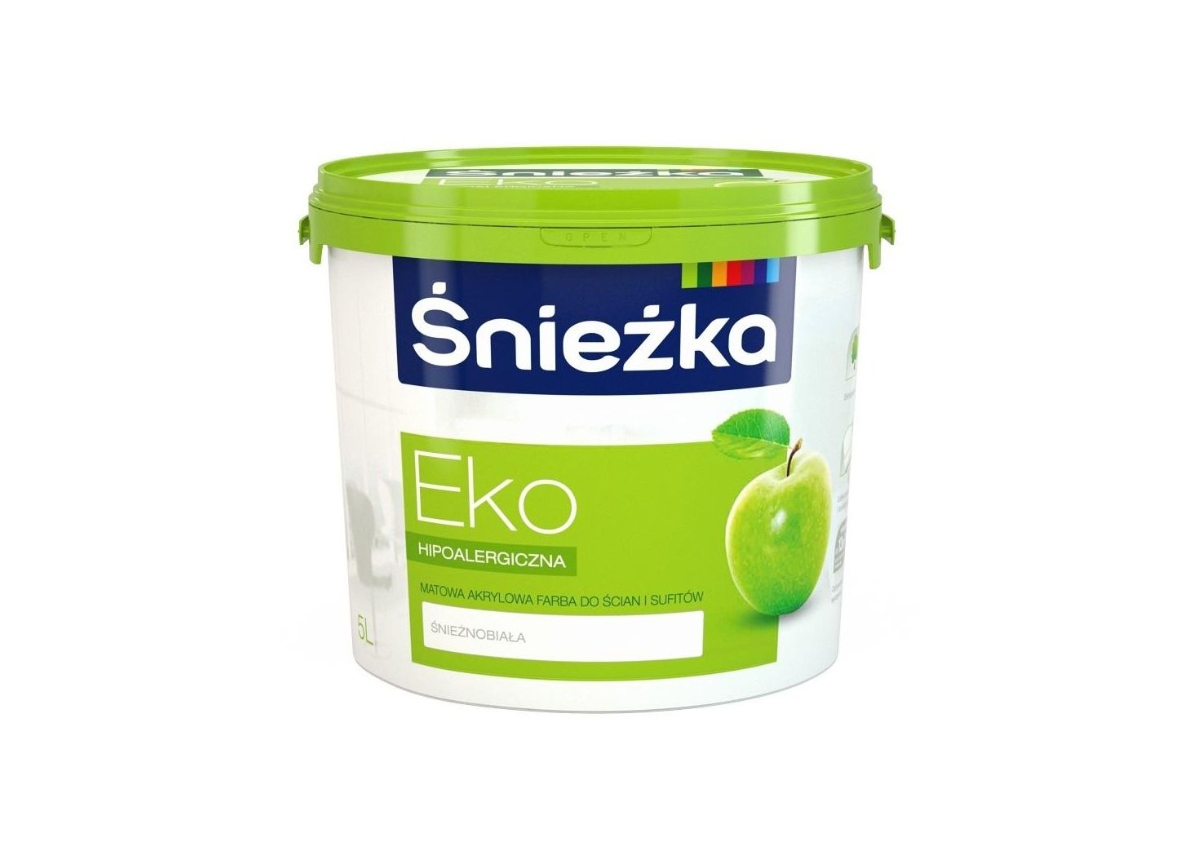 

Farba do ścian i sufitów Eko biała 5L Śnieżka