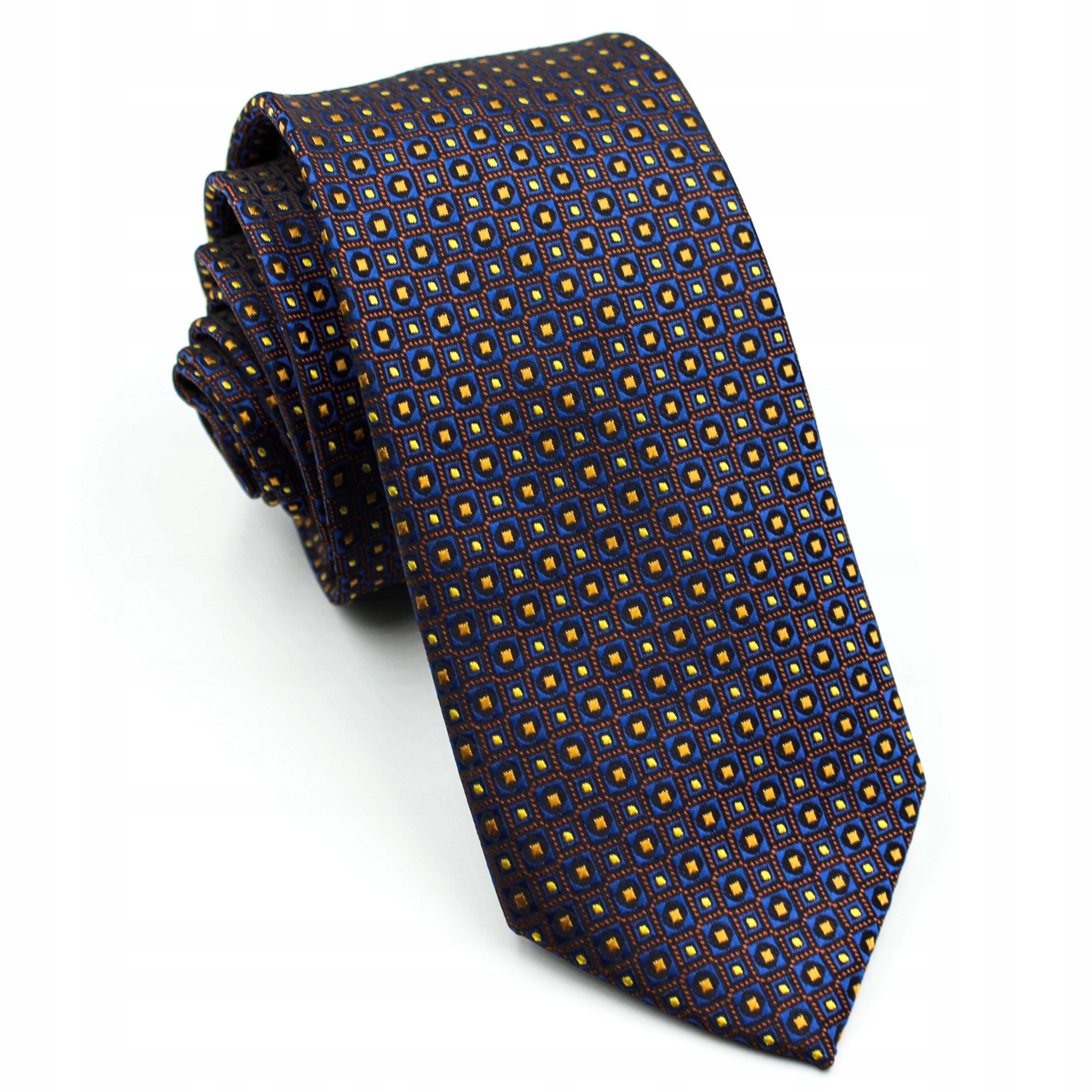 KRAWAT ŻAKARDOWY ELEGANCKI WE WZOREK KOLOROWY