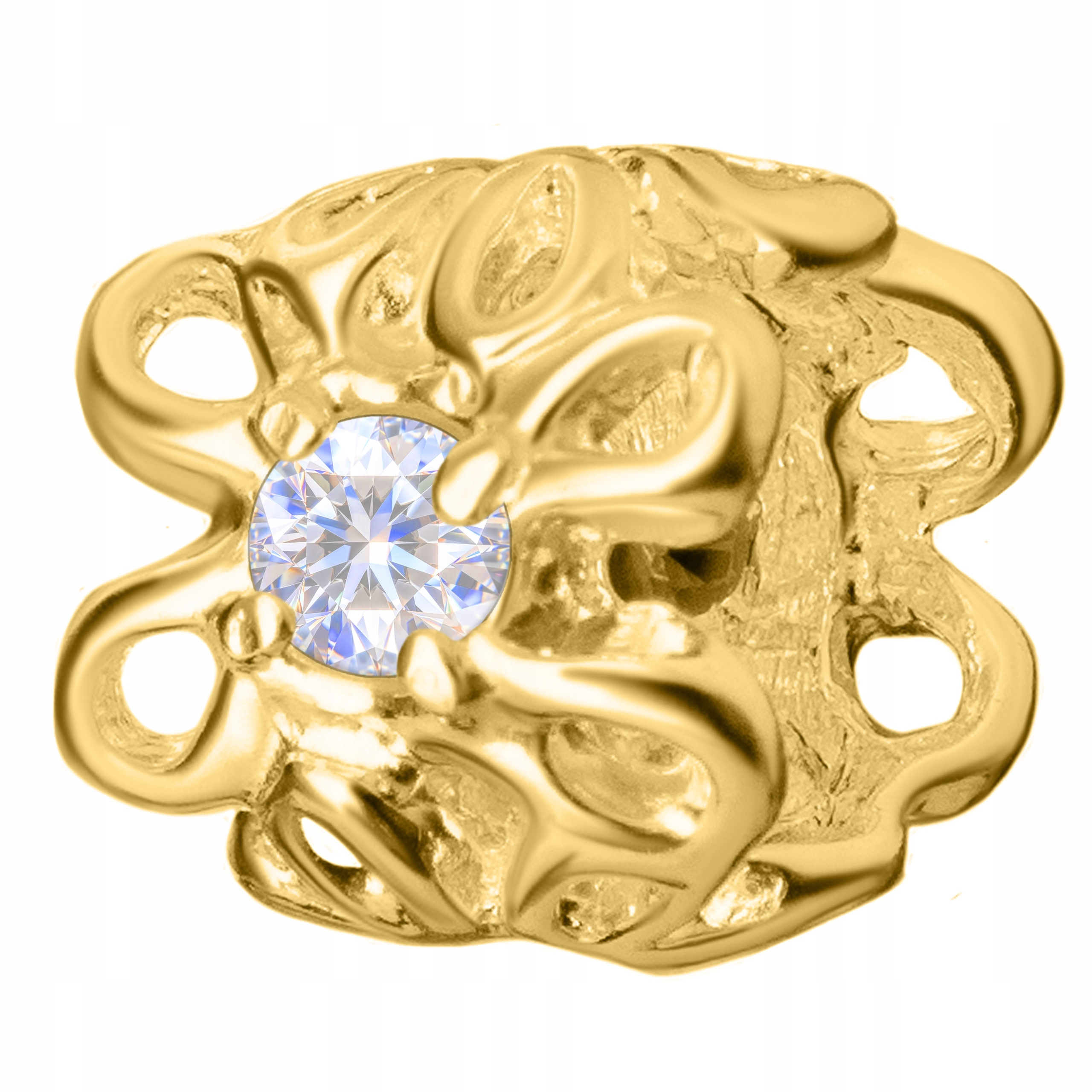 Zlatý přívěsek Květ života Korálek s zirkony Stříbro 925