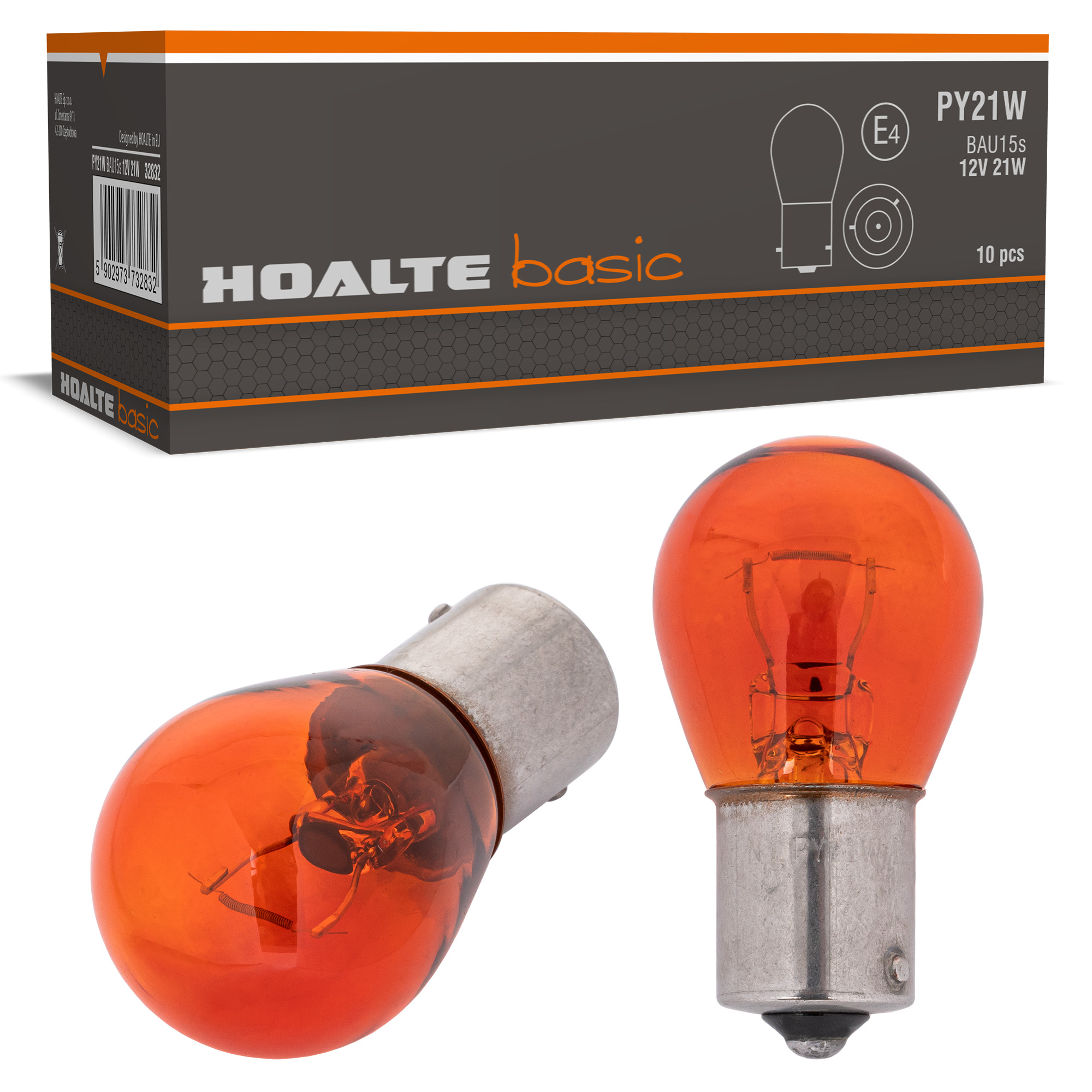 

Żarówki PY21W BAU15s 12V 21W Hoalte Amber Ece E4