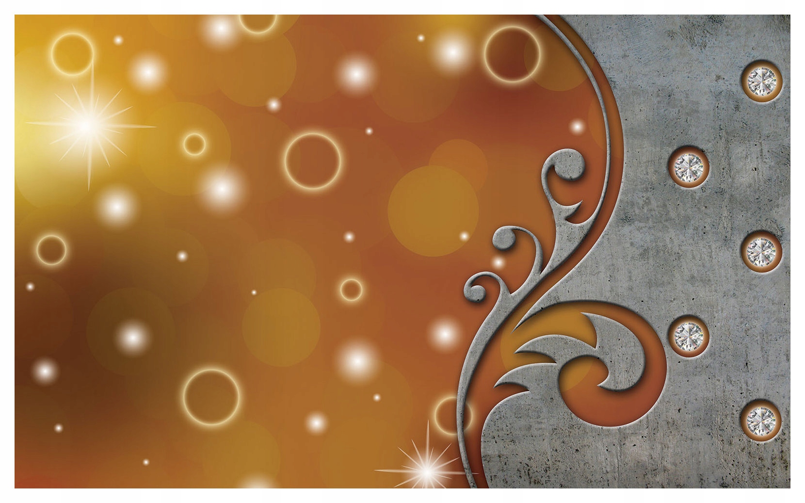 Vliesová fototapeta Bokeh Zlato Kov Krystaly Pomeranč 300x210 lepidlo