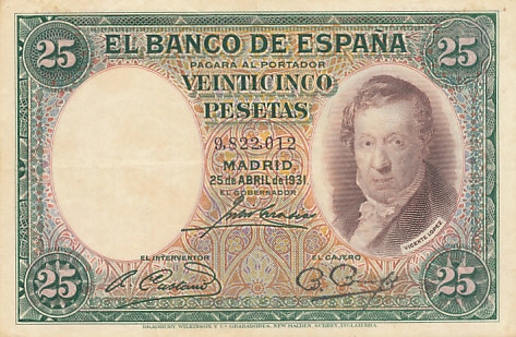 [MB31295] Hiszpania 25 pesetas 1931