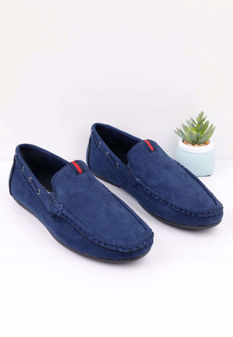 GRANATOWE MOKASYNY DAMSKIE BUTY ZAMSZOWE Rozmiar 41