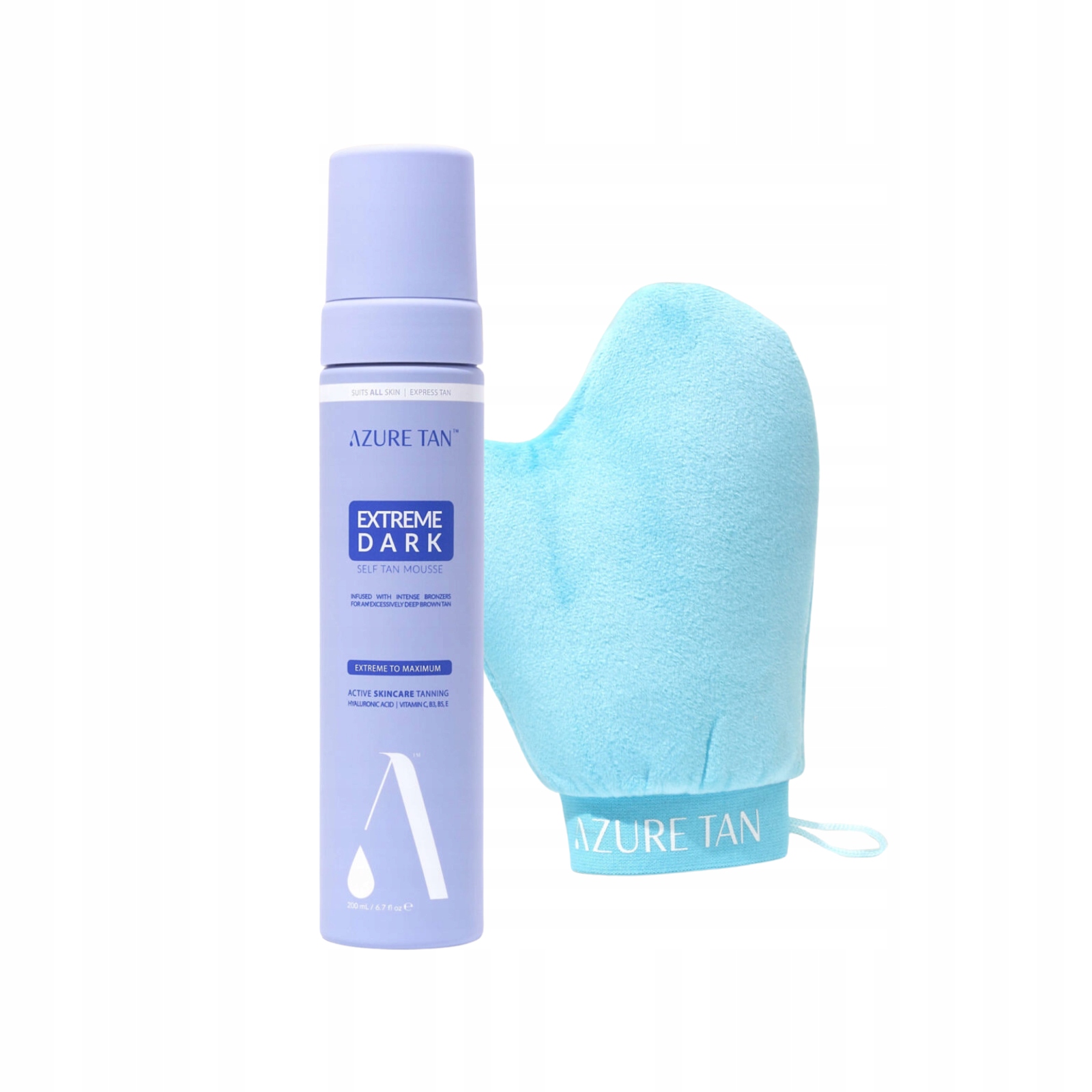 Azure Tan Samoopalovací pěna Extreme Dark 200 ml rukavice