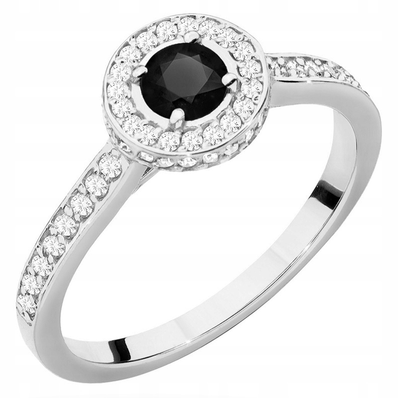 Złoty Pierścionek 585 Koło z Brylantami 0,64ct