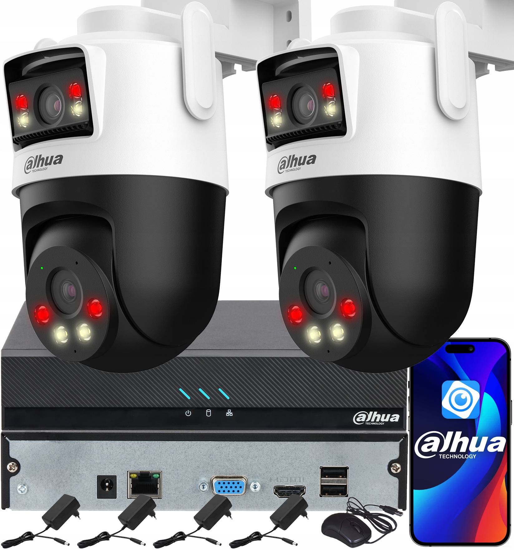 Monitorovací sada Dahua pro 2 kamery 3MPx P3D-3F-PV Smart Dual Light Audio