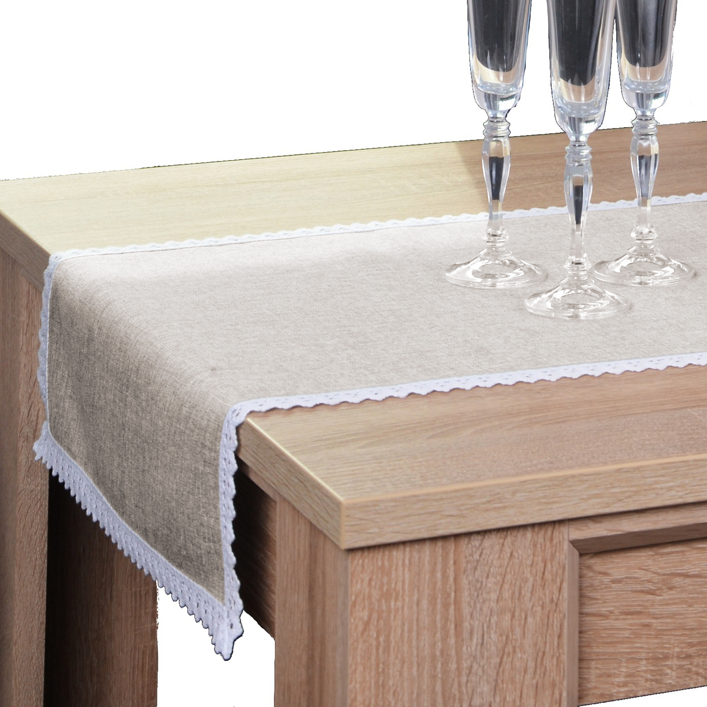 plamoodporny bieżnik z koronką Malaga 40x220 beż