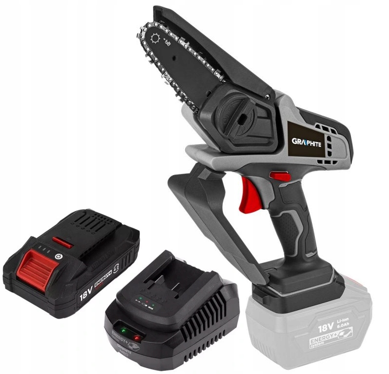 Graphite Mini Řetězová Pila 58GE116 Sada Akumulátor 4AH 18V Pro Větve