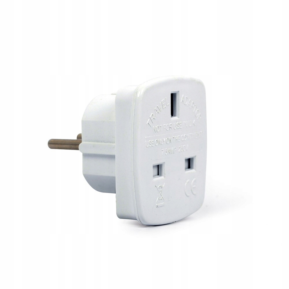 Adapter Gembird A-AC-UKEU-001 (Angielski F Pl (10A) M kolor biały)