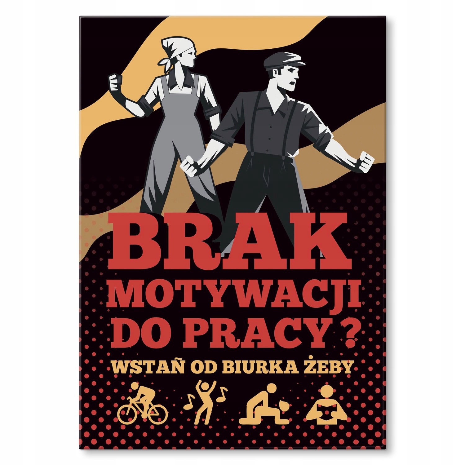 Kovový plakát Nedostatek motivace k práci Dárek 30 x 42 cm