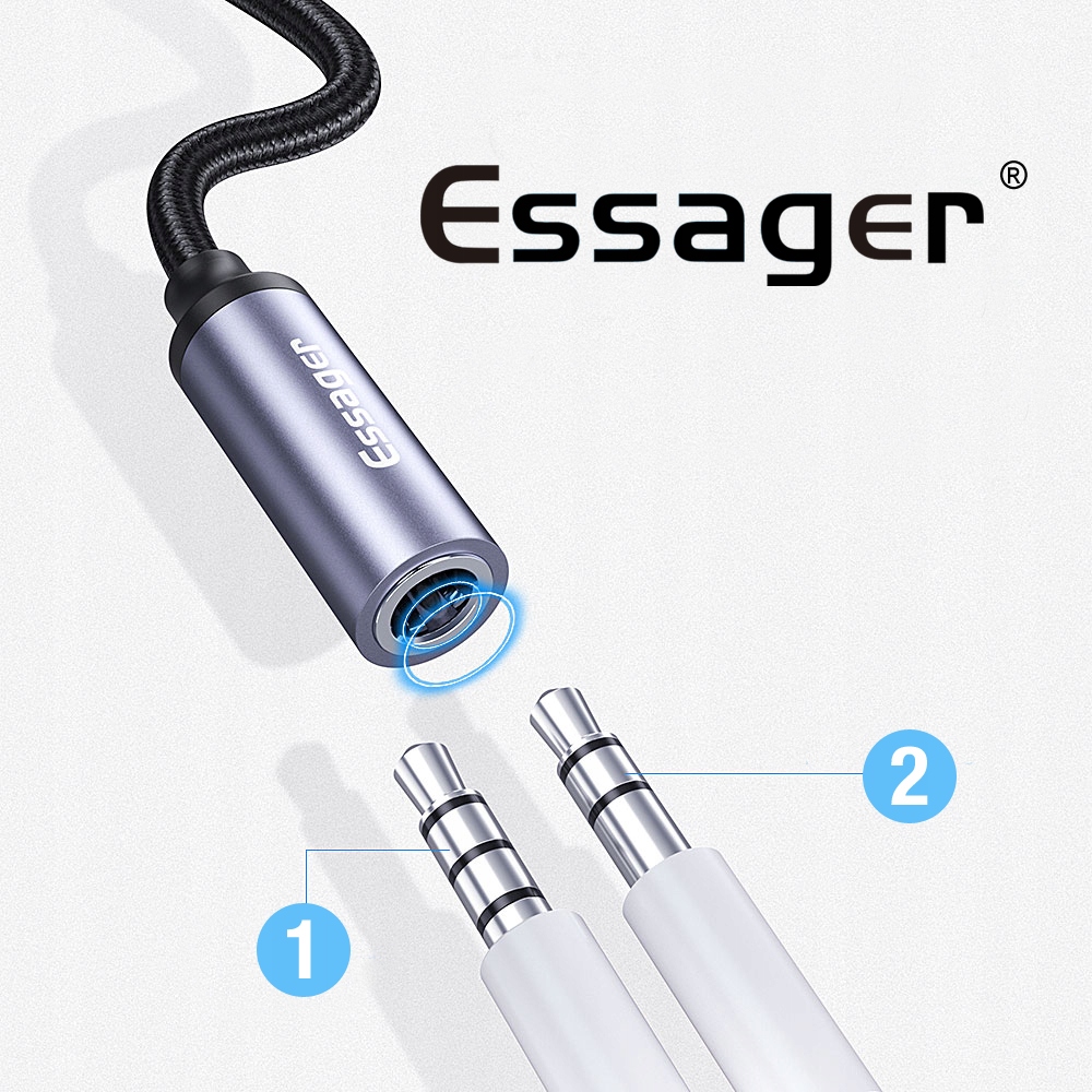 Adapter AUX Audio USB-C TYP-C Przejściówka do Słuchawek Słuchawki 3.5mm DAC Marka ESSAGER