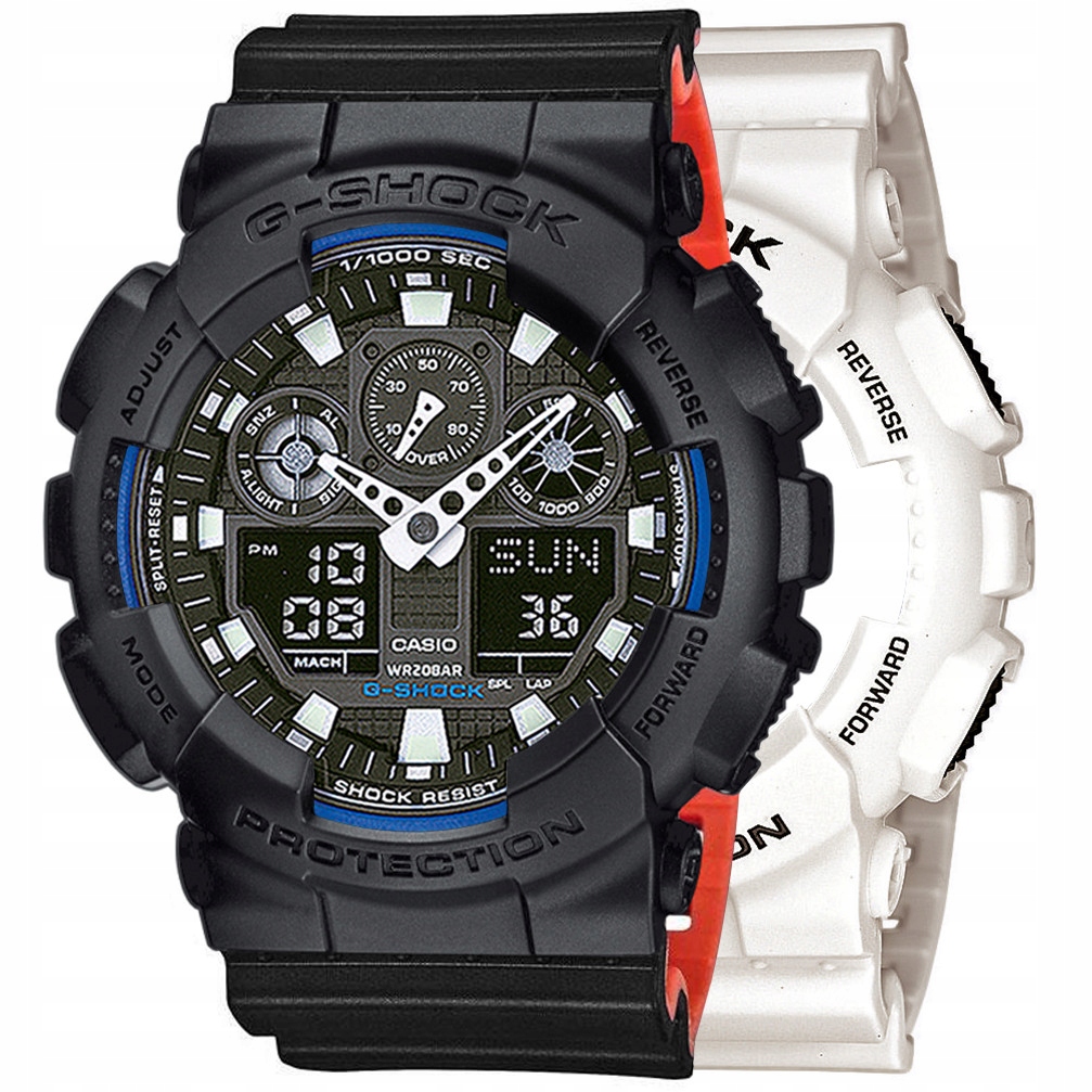 Sada G-shock GA-100B-7AER Černá, Červená