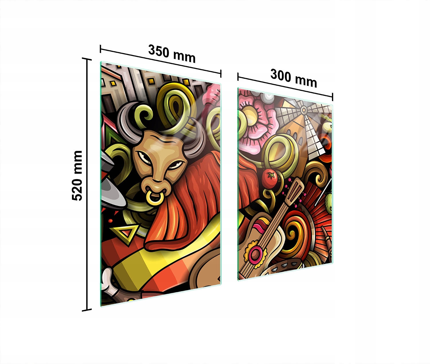 Skleněná Ochranná Deska Do Kuchyně 65x52 Býk