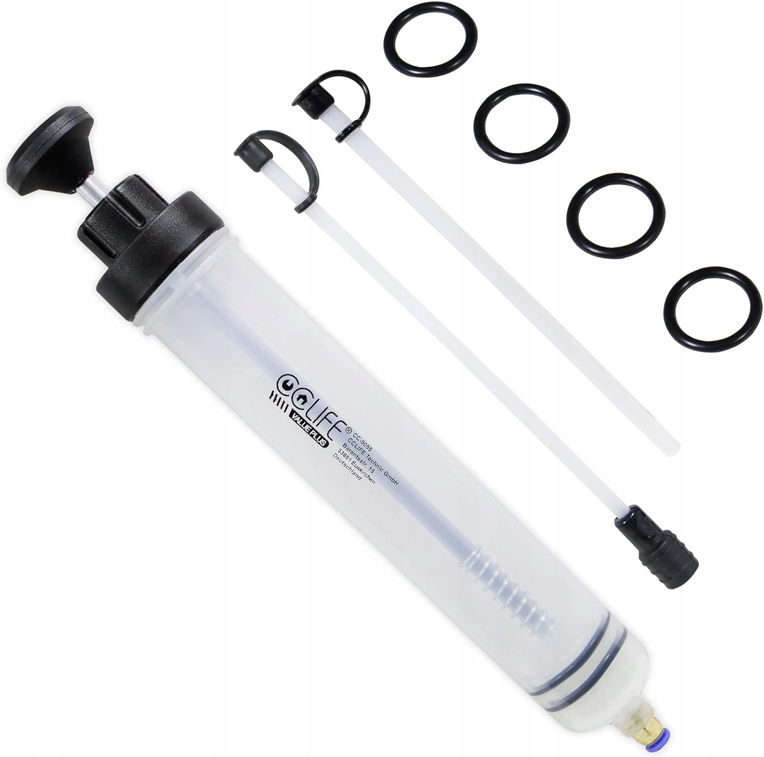 CCLIFE Pompa ręczna 500 cm strzykawka do odsysania oleju