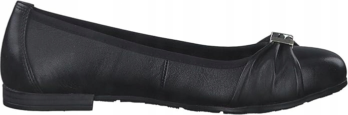 Marco Tozzi Černé Baleríny Z Přírodní Kůže S Ozdobou 37