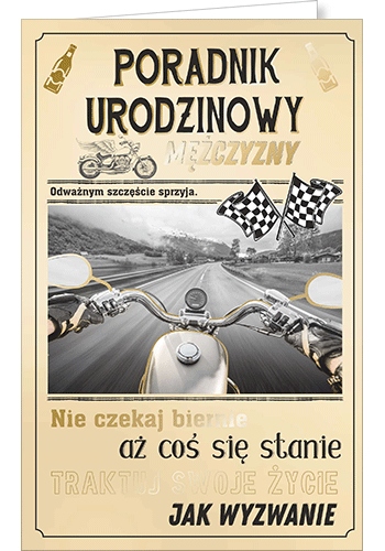Kartka urodzinowa dla Mężczyzny Kolegi Faceta Motocyklisty Prezent U42