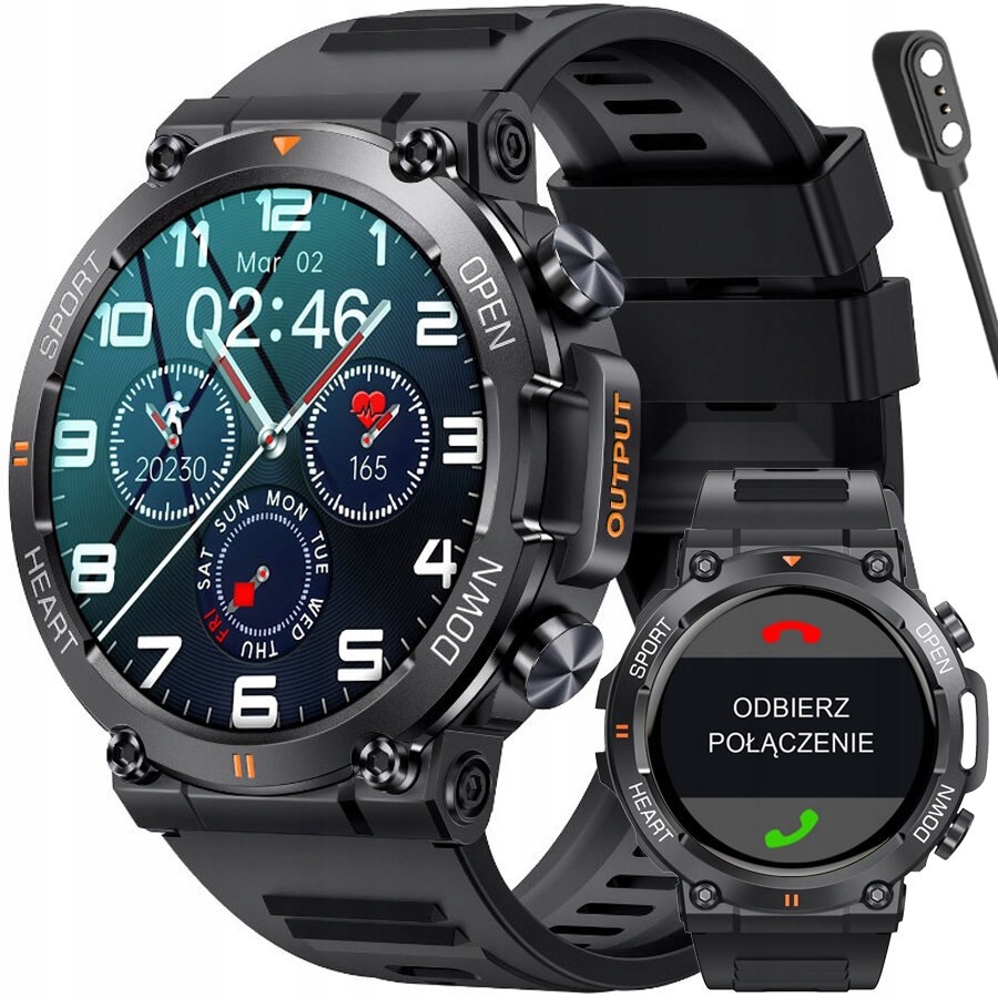 SMARTWATCH MĘSKI Rubicon RNCE95 - WYKONYWANIE POŁĄCZEŃ, PULSOKSYMETR (sr040