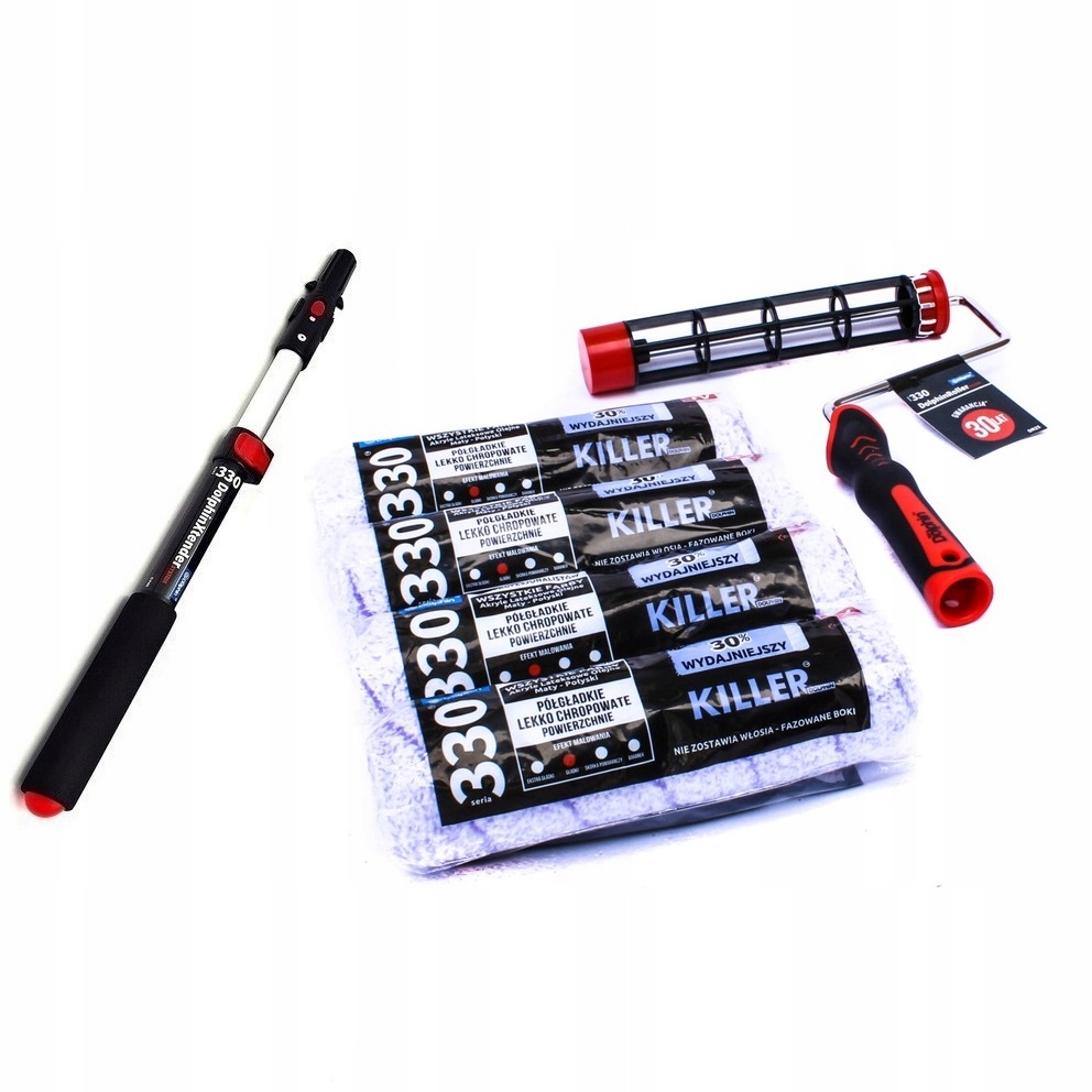 

4 Wałki Killer 25cm/13mm Uchwyt Kij Dolphin 330