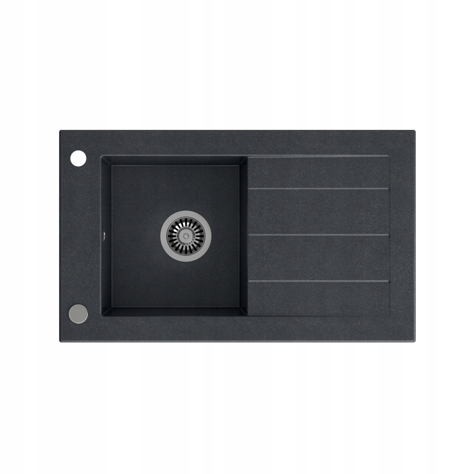 Quadron Will Granitový jednokomorový drez 77x46x18,5 cm Čierna záslepka