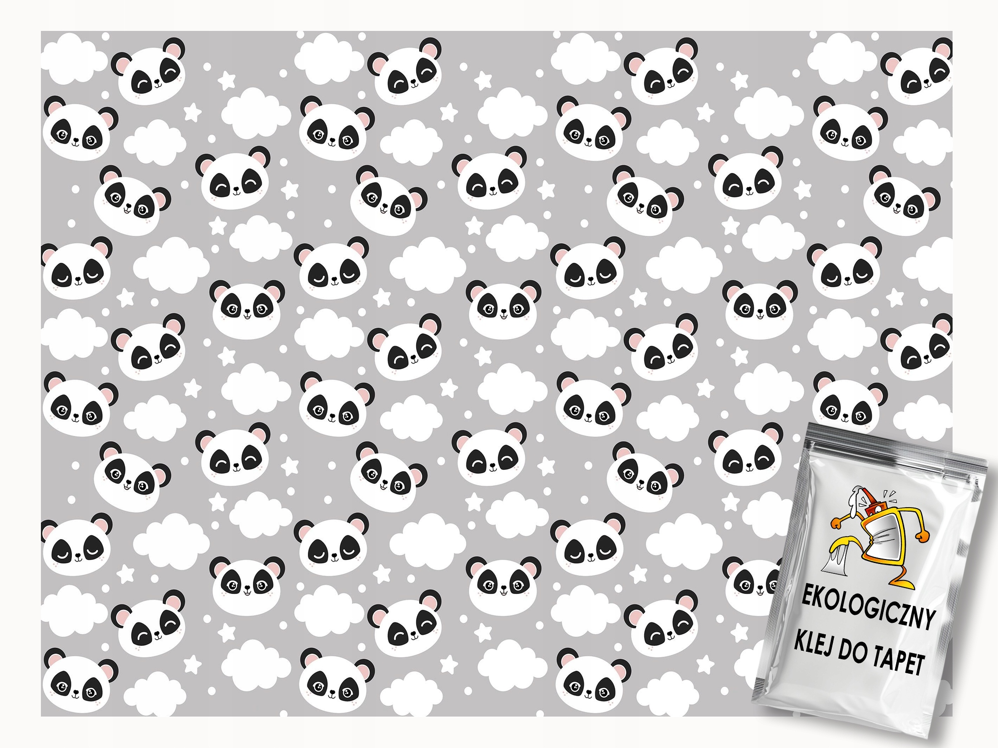 Fototapeta Flizelina Děti Nebe Mraky Medvídek Panda Zábava 250x175 lepidlo