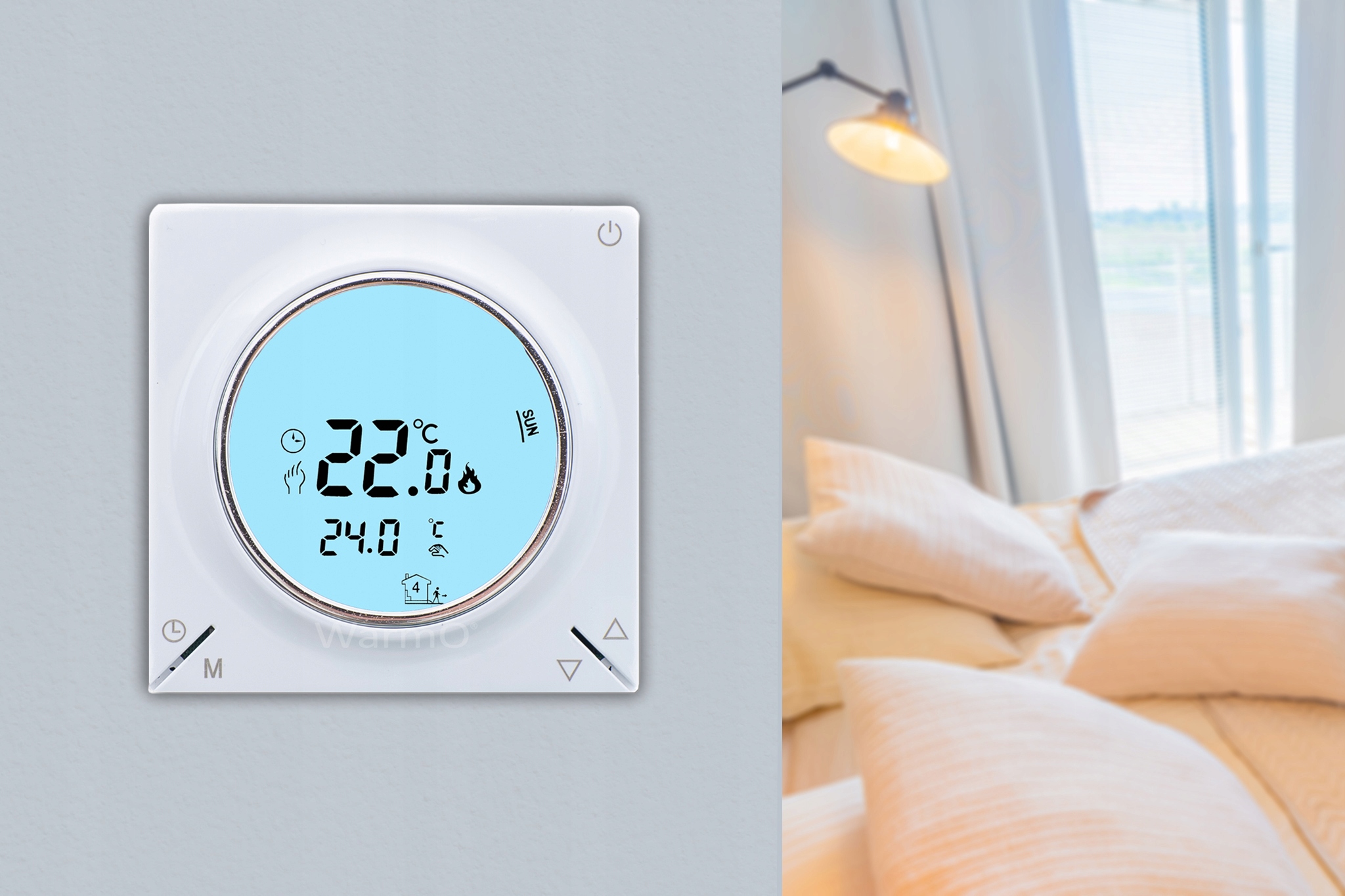 Regulátor Teploty Warmo E29 Nástěnný Regulátor Bílý