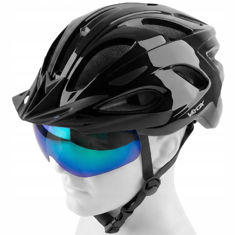 Kask Rowerowy Z Daszkiem Regulowany 55-58cm Lampka Tylna Wizjer Vayox