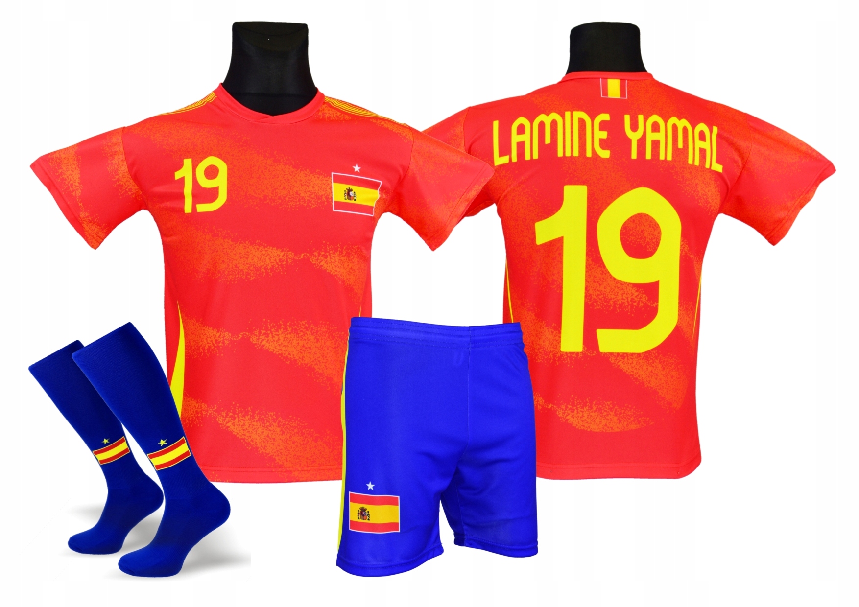 Lamine Yamal Hiszpania strój sportowy koszulka spodenki getry rozmiar 116
