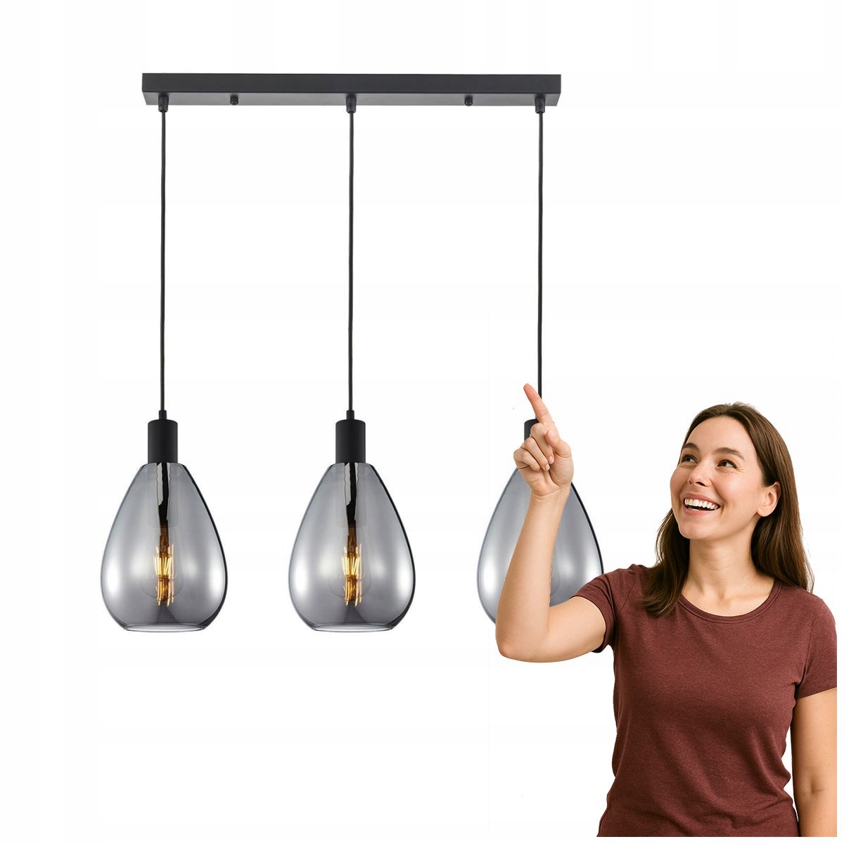 Závesná lampa Zulo PND-27812-3-BK-SG Italux