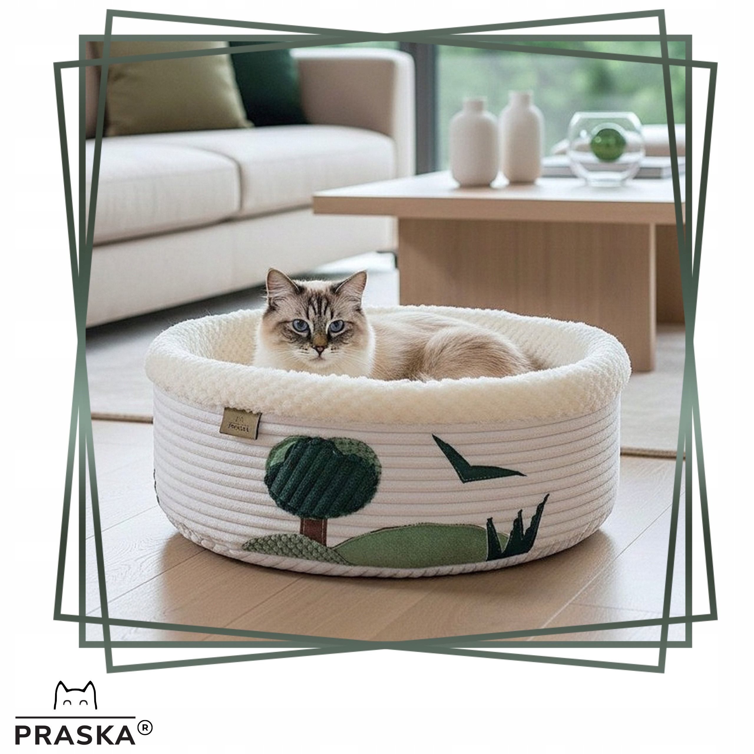 Levně Pražská Pelíšek pro kočky psa Hnízdečko Forest 50 cm Polská Výroba