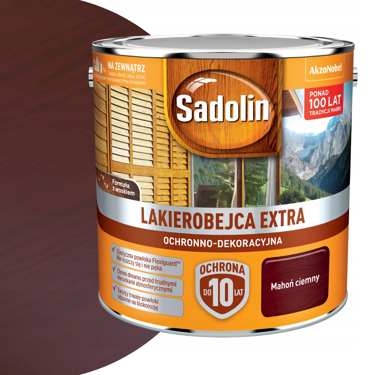Sadolin Lakierobejca Extra Do Drewna 2,5L Mahoń Ciemny