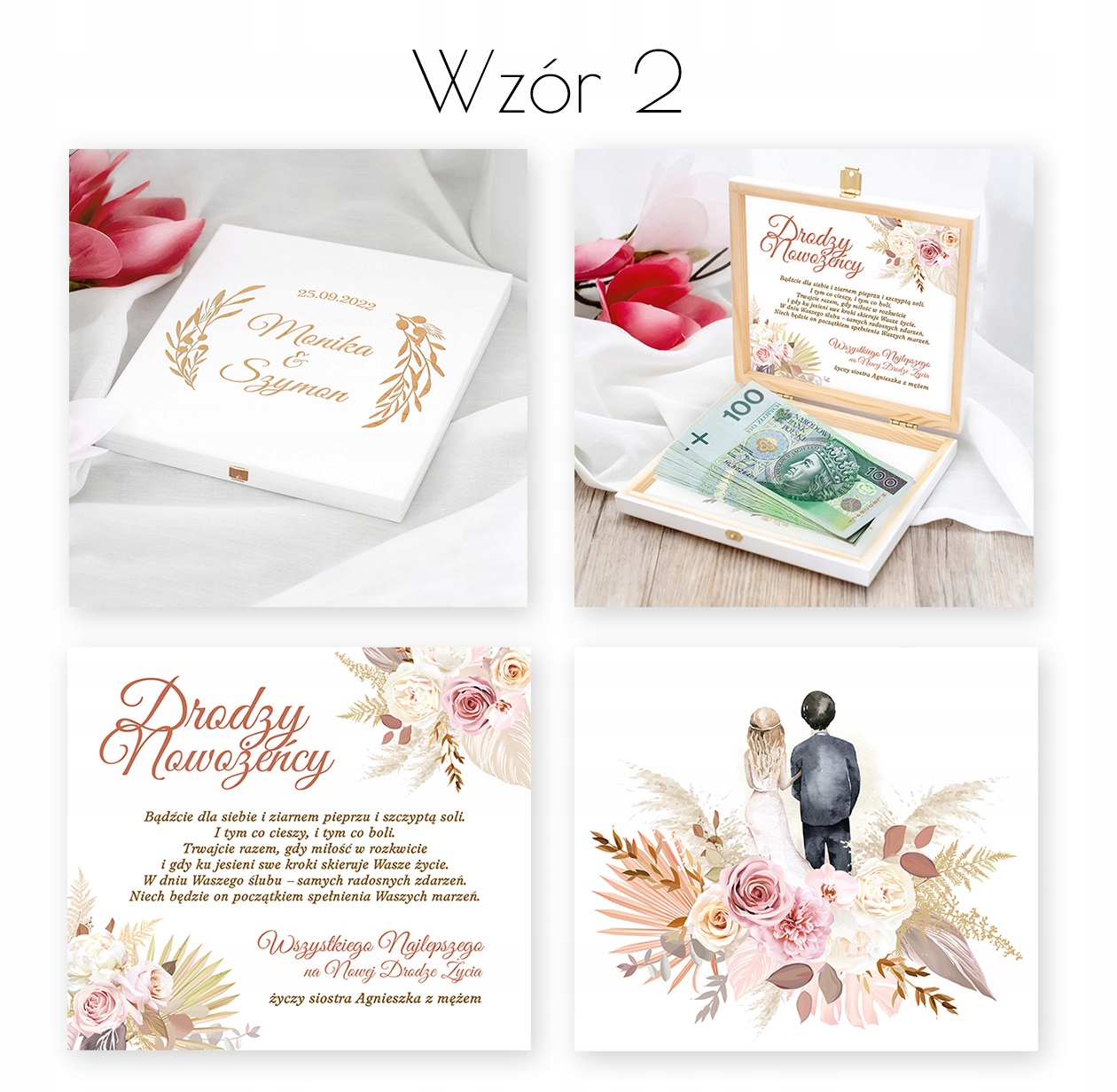 PEREZENT NA ŚLUB PUDEŁKO NA PIENIĄDZE KARTKA NA ŚLUB KASETKA NA PIENIĄDZE Wysokość produktu 17.5 cm