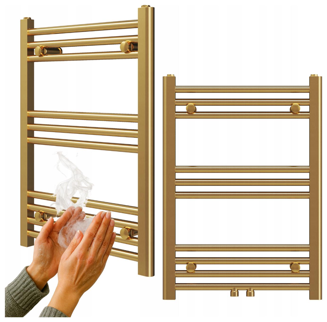 Koupelnový radiátor moderní žebříkový Zlatý 70x50 cm Raven