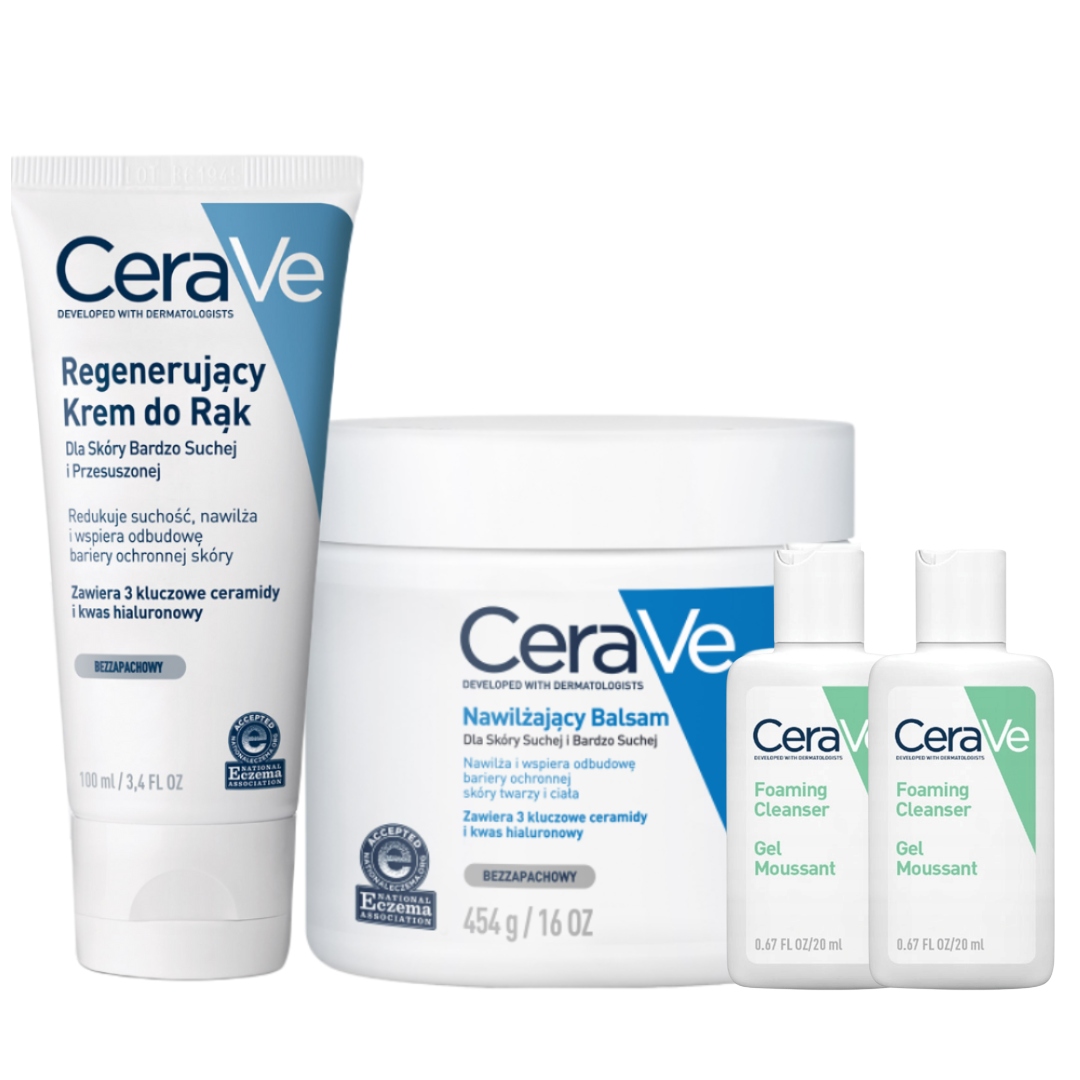 CeraVe Nawilżający Balsam 454g, Krem do Rąk Regenerujący 100ml