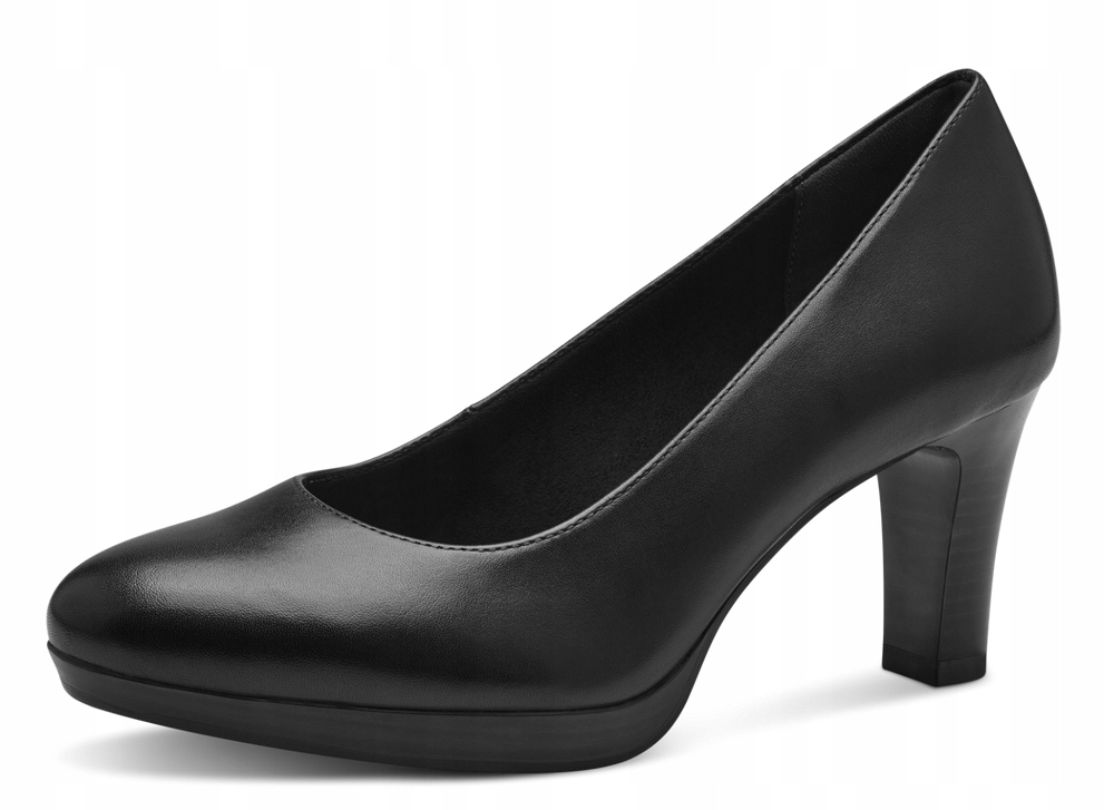 Tamaris 1-22410-41 38 Černé kožené lodičky polobotky Touch It