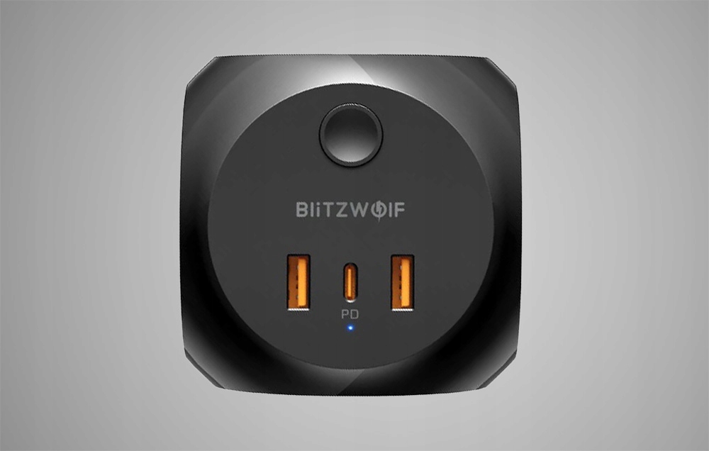 BLITZWOLF PRZEDŁUŻACZ LISTWA ŁADOWARKA SIECIOWA 3X AC 2X USB-A USB-C 2500W Kolor czarny