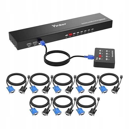Yinker Konsola Kvm, przełącznik Kvm Vga 8x1 Usb A317