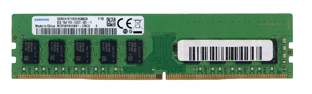 Samsung 8GB DDR4 1Rx8 2400MHz PC4-2400T M391A1K43BB1-CRCQ Ecc Unbuff