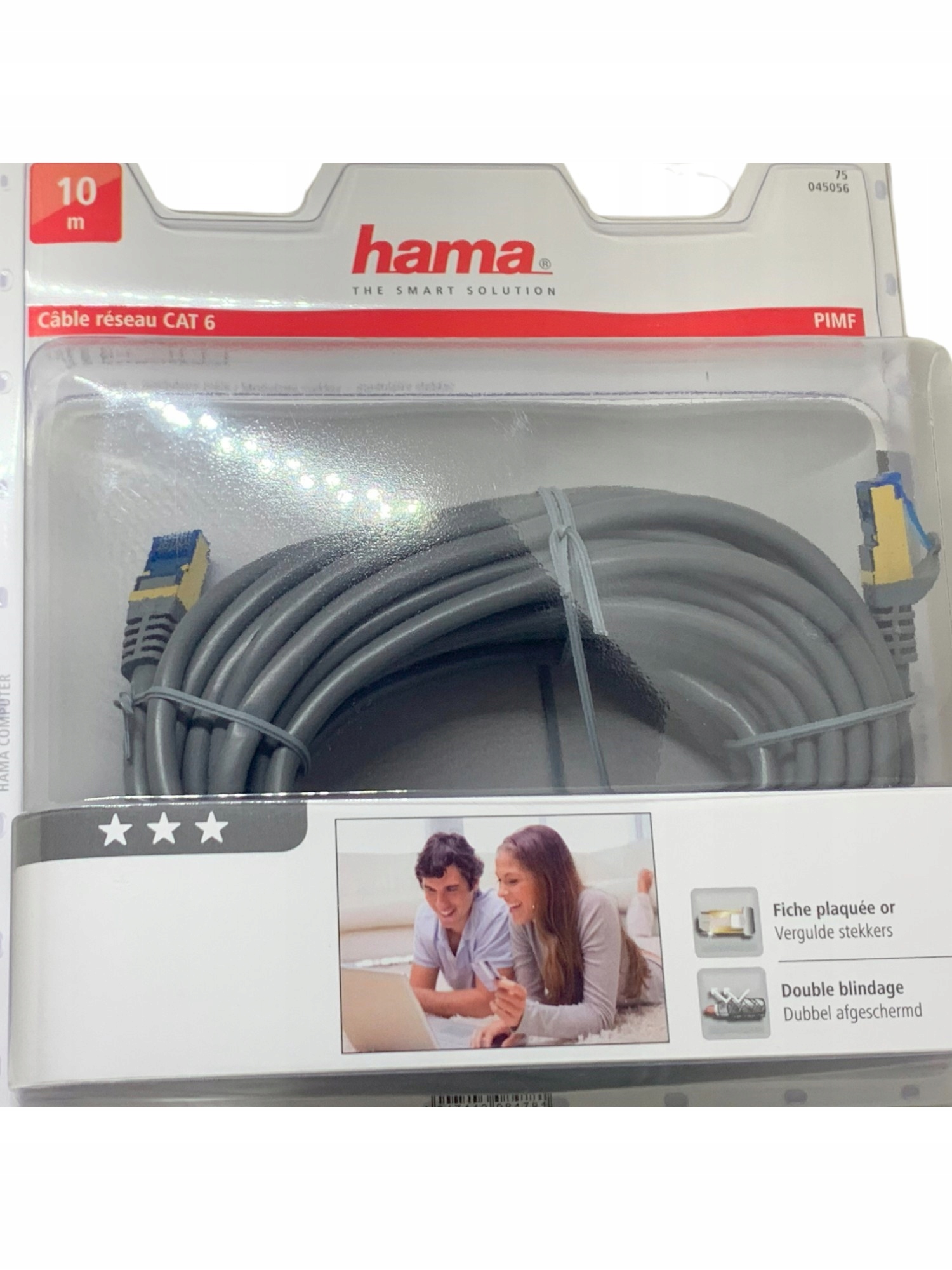 KABEL SIECIOWY LAN ETHERNET RJ45 CAT 6 HAMA 10 M GOLD INTERNETOWY Kod producenta 86652