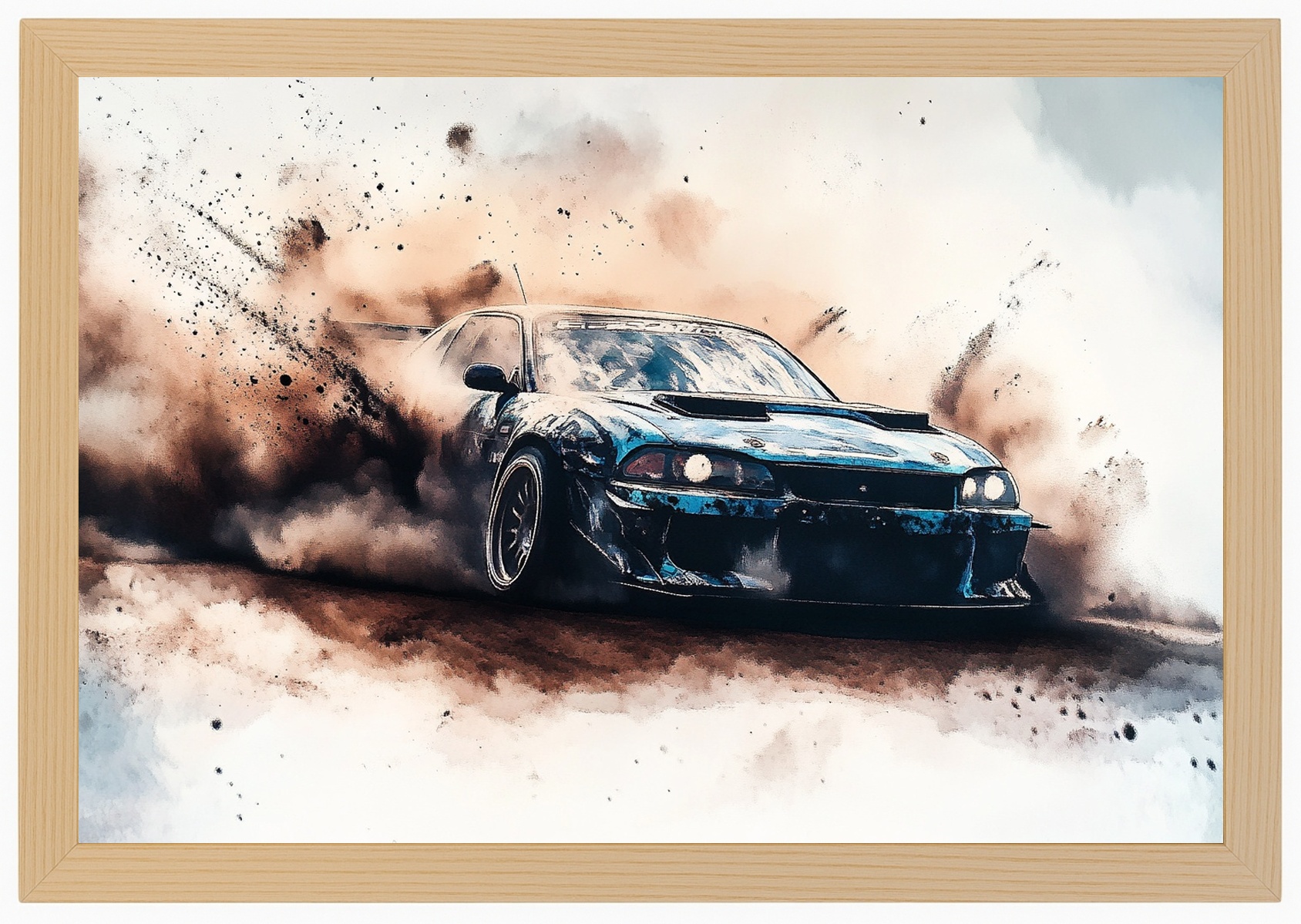 Plakát Rámeček Dřevo Sportovní Auto Drift Tuning Racing Auto 60x40