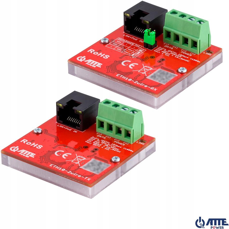 Zestaw do transmisji LAN + PoE Atte ETH10-2wire-SET