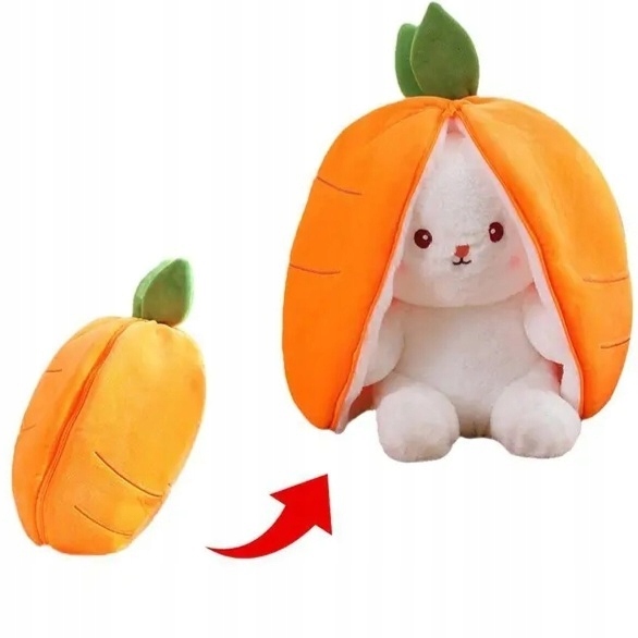 Maskotka mały królik zamykany w uszach marchewka 18cm dobra jakość